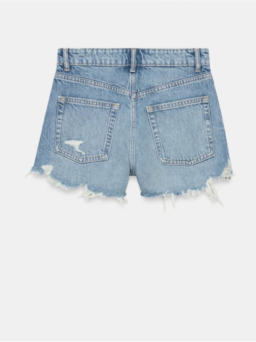 Zara Light Blue Distressed Denim Cutoff Shorts - Picture 2 of 7